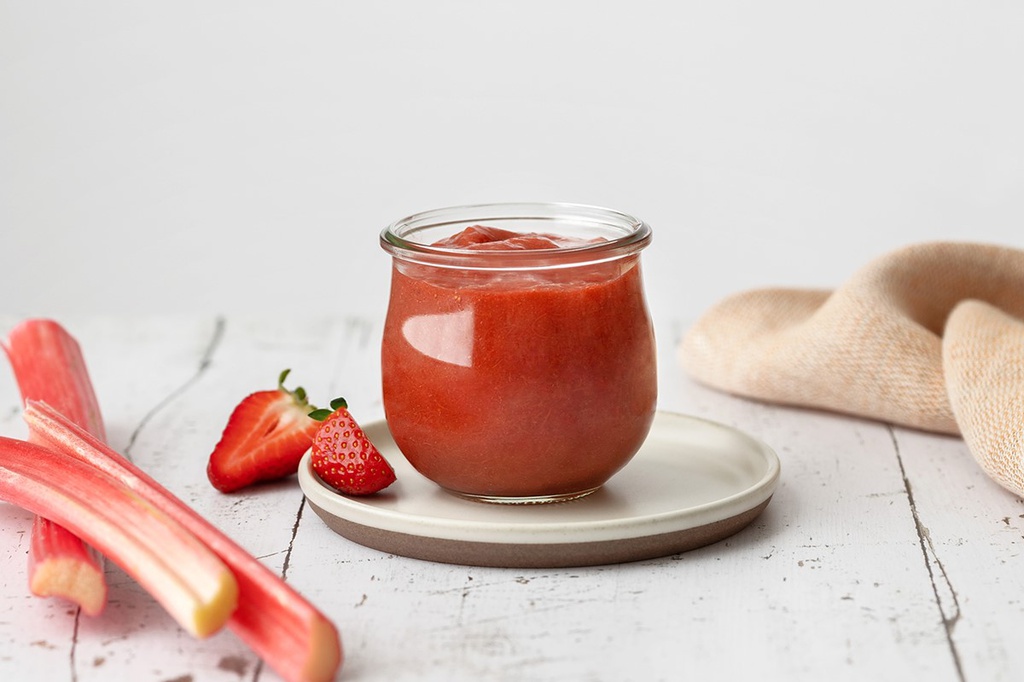Compote fraise, rhubarbe